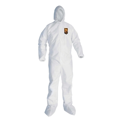 LARGE WHITE KLEENGUARD GP COVERALL ZIPPER FRON